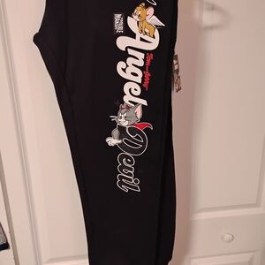 Black Tom and Jerry Track Pants
